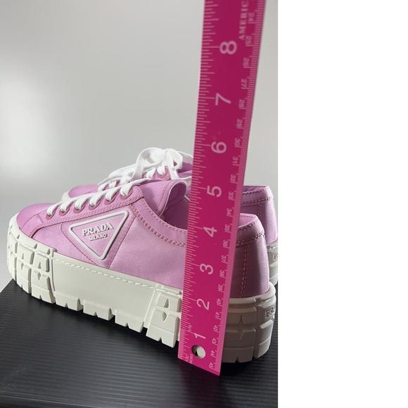 Double Wheel Recycled Nylon Gabardine Donna Pink Platform Sneaker e362 - Picture 7 of 12